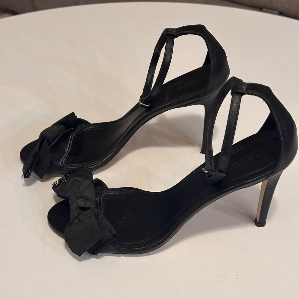 J. Crew Black Fabric Bow Stiletto Heel Sandals - Picture 3 of 5